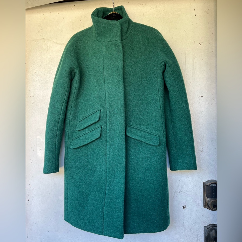J. Crew Green Italian Wool Coat